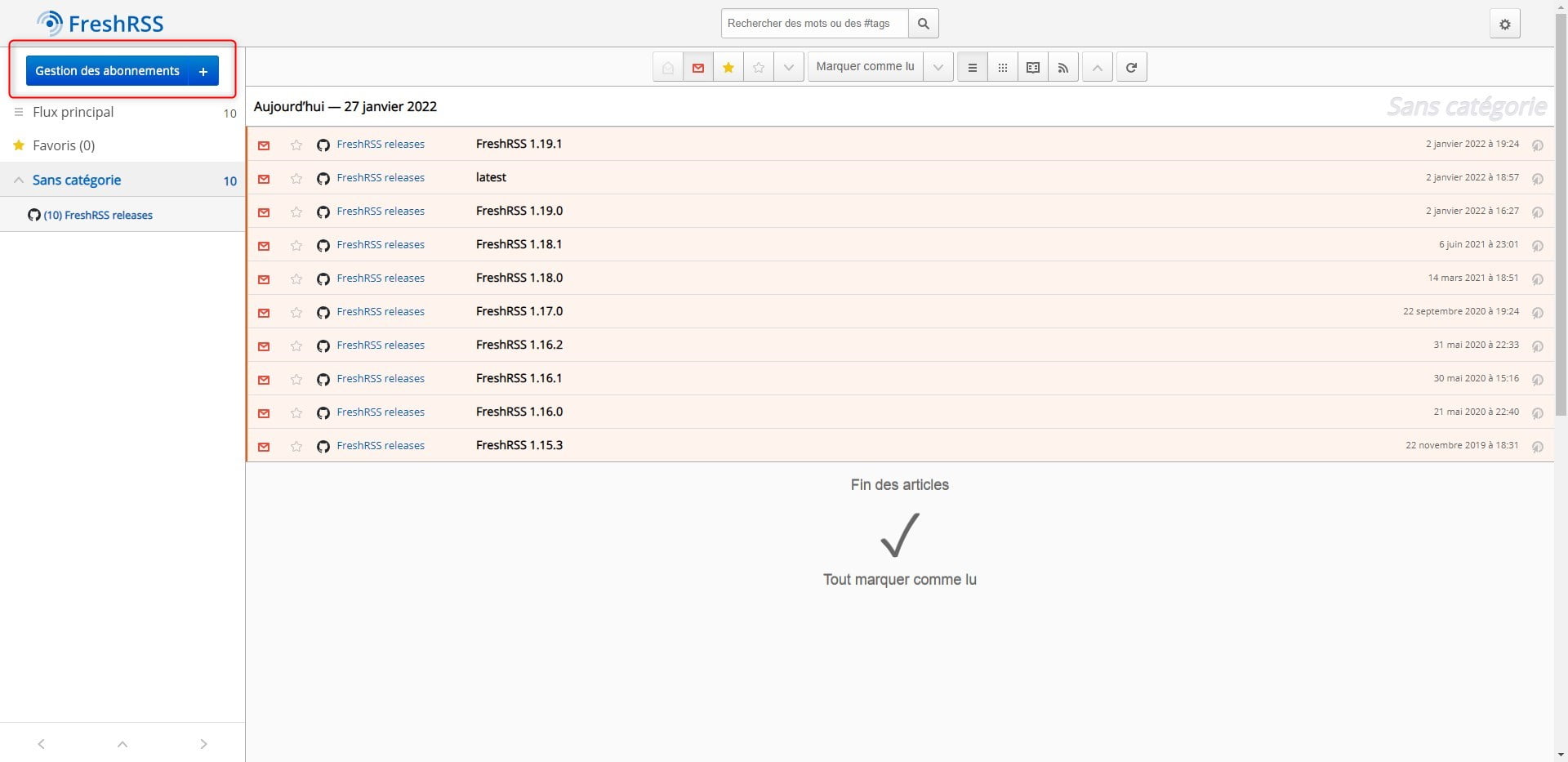 Installer FreshRSS avec docker