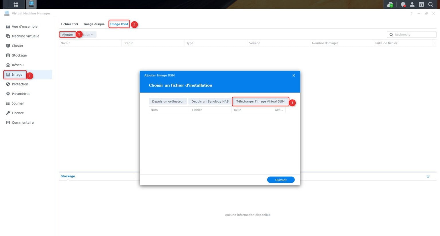 Virtualiser DSM sur un NAS Synology
