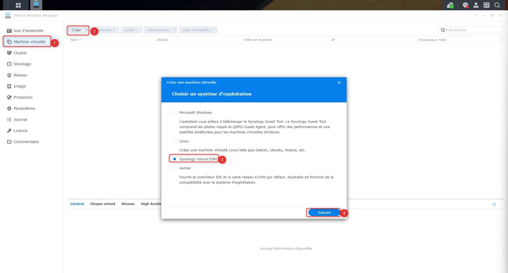 Virtualiser DSM sur un NAS Synology