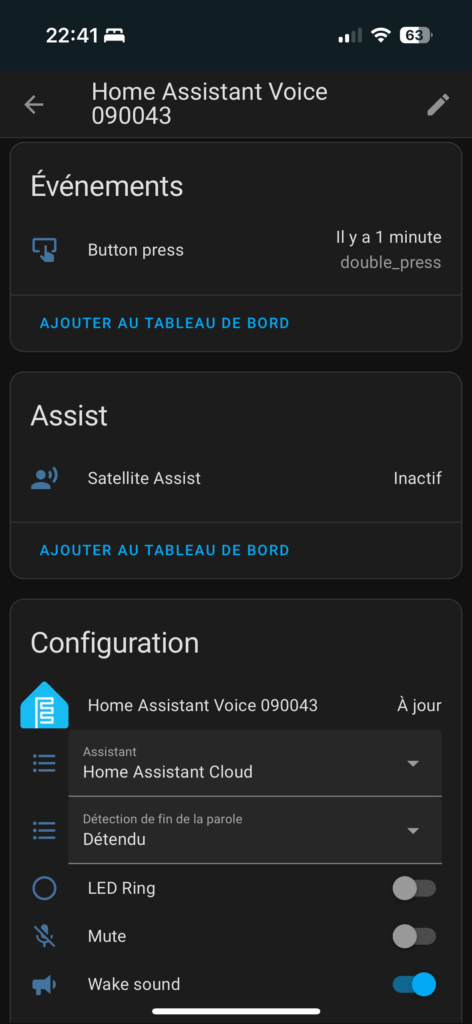 Home Assistant Voice paramètres