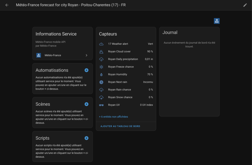intégration météo france home assistant