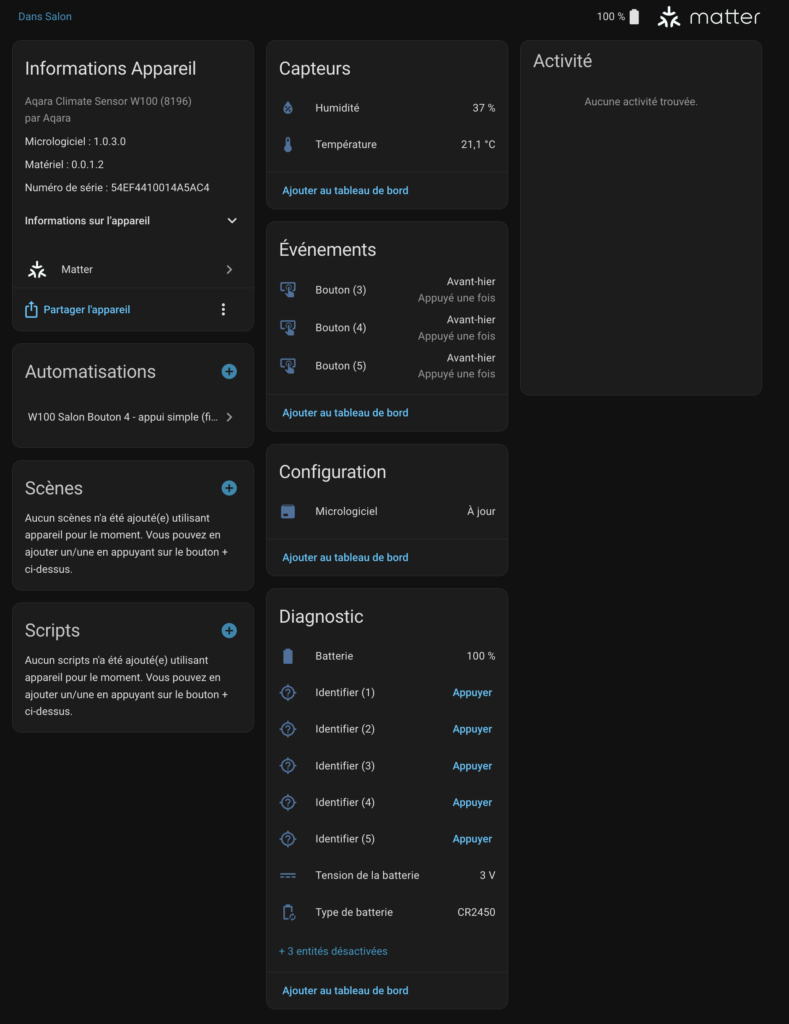 aqara w100 dans home assistant